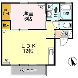 シルエーラ 1LDKの間取図画像