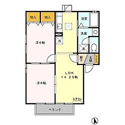 レグルスA 2LDKの間取図画像