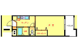 スカイハイツ石黒 1Kの間取図画像