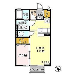 鹿島臨海鉄道大洗鹿島線 鹿島神宮駅 バス30分 泉川下車 徒歩20分の賃貸アパート 2階1LDKの間取り