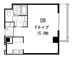 IPSX EAST 10階ワンルームの間取り