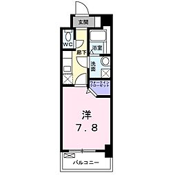 コスモスエム 1Kの間取図画像