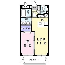 リバーサイド・キャッスル 1LDKの間取図画像