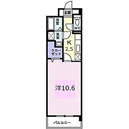 ヴィドゥ　カンパーニュ 2階1Kの間取り
