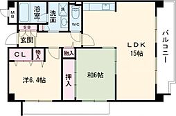 シャルマンドミール 2LDKの間取図画像