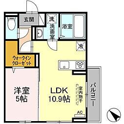 ヴィラ・シトラスオキノガミ1 1LDKの間取図画像