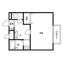 京阪本線 藤森駅 徒歩10分の賃貸アパート 1階1Kの間取り