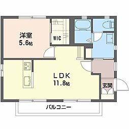 ディアス徳沢 1階2DKの間取り
