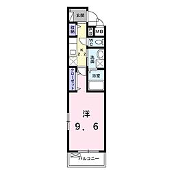 フェリーチェ六番館 1Kの間取図画像