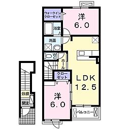 プレイス若狭 2LDKの間取図画像