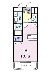 シャン・ド・フレーズ2 ワンルームの間取図画像