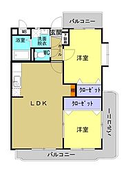 ベルメゾン秀 2LDKの間取図画像