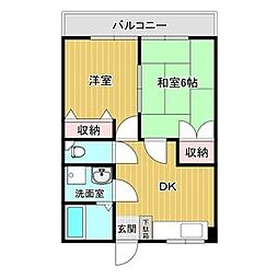 長谷川産業ビル 2DKの間取図画像