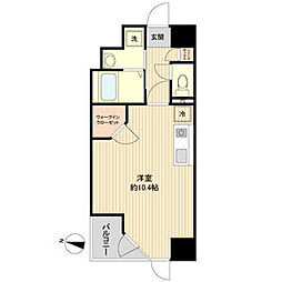 HF晩翠通レジデンス ワンルームの間取図画像