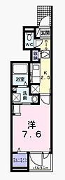 モンベル 1Kの間取図画像