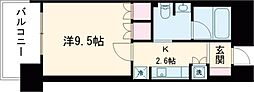 リーガル神戸三宮フラワーロード 1Kの間取図画像