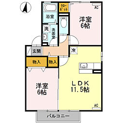 リラハイム 2LDKの間取図画像