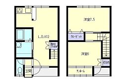 エスポワール光 2LDKの間取図画像