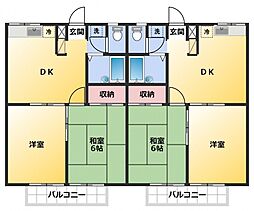 エステートピアサイド 2DKの間取図画像