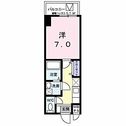 エトワールブランシュ新橋 1Kの間取図画像