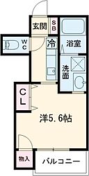フェリーチェ谷保 4階1Kの間取り