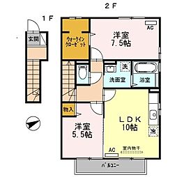 ウインドフィル 2LDKの間取図画像