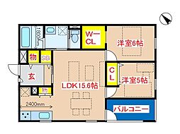 ALAISE 2LDKの間取図画像