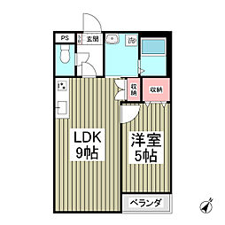 JR両毛線 伊勢崎駅 徒歩37分の賃貸アパート 1階1LDKの間取り