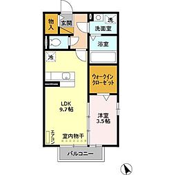 トワ・エ・モア2 1LDKの間取図画像
