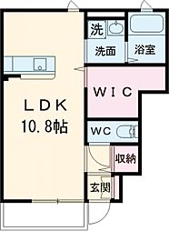 レガーロ阿保イースト ワンルームの間取図画像