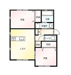 パルデロートG 2LDKの間取図画像