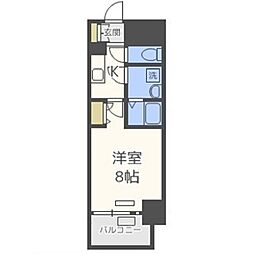 プレサンス大阪福島シエル 1Kの間取図画像