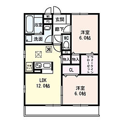 REED OTT’ｓII 1階2LDKの間取り