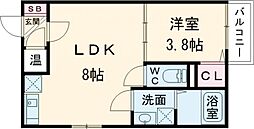 F asecia Comus 1階1LDKの間取り