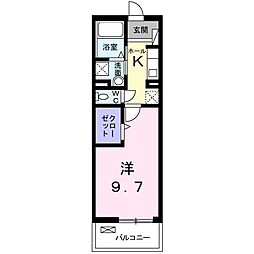 カーサモデルノ 1Kの間取図画像
