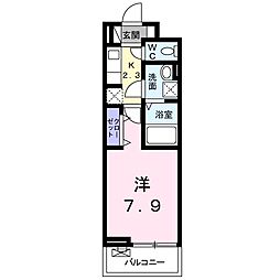 ラスパシオ 1Kの間取図画像