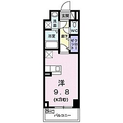 Grandee曲金 ワンルームの間取図画像