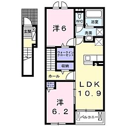 ベルマーレ津浦 2LDKの間取図画像