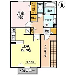 リシェス・オカザキ5 1LDKの間取図画像
