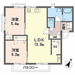 ガーデンハイツひがきE 2LDKの間取図画像