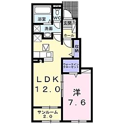 フォルトゥナ 1LDKの間取図画像