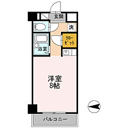 土井ハイツ北条口 ワンルームの間取図画像