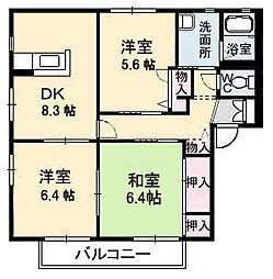 ディアス2000B 3DKの間取図画像