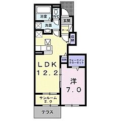 モン・ゾーレ 1LDKの間取図画像