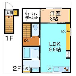 S-FLAT 1LDKの間取図画像