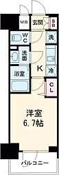 プレサンスTHE神戸 1Kの間取図画像