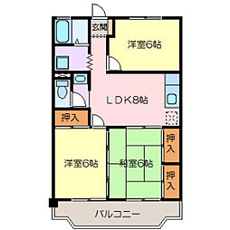 クイーンハイツ 3LDKの間取図画像
