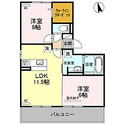 ComodoL 2LDKの間取図画像