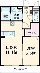 エムズフェルト 大在北 4階1LDKの間取り