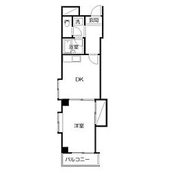 ロイヤルヒルズ上杉II 3階1DKの間取り